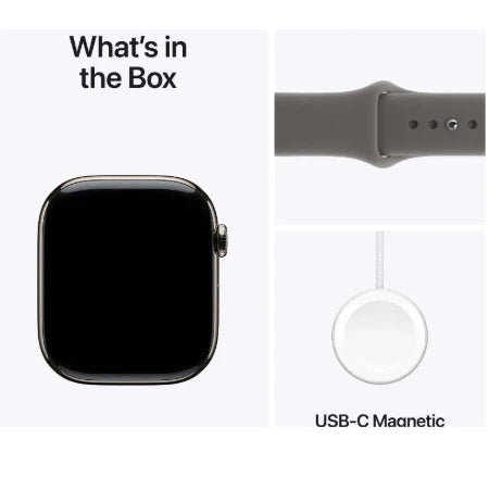 Apple Watch Series 11 GPS + Cellular 42mm Natural, Stone Grey / Slate, Black / Gold, Light Blush Titanium Case with Sport Band - S/M & M/L