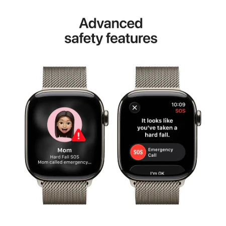Apple Watch Series 11 GPS + Cellular 42mm Natural / Slate / Gold Titanium Case with Natural / Slate / Gold Milanese Loop
