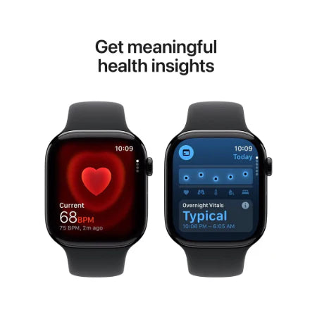 Apple Watch Series 11 GPS + Cellular 46mm Jet Black Aluminium Case, Black / Space Grey, Black / Rose Gold, Light Blush / Silver, Purple Fog with Sport Band - S/M & M/L