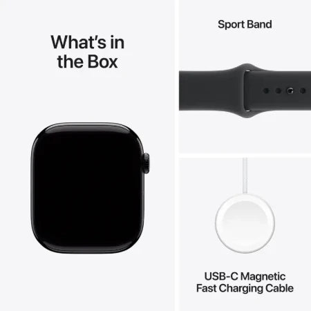 Apple Watch Series 11 GPS + Cellular 46mm Jet Black Aluminium Case, Black / Space Grey, Black / Rose Gold, Light Blush / Silver, Purple Fog with Sport Band - S/M & M/L