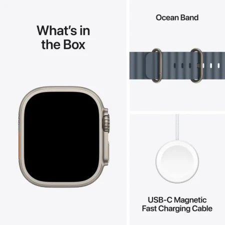 Apple Watch Ultra 3 GPS + Cellular 49mm Natural Titanium Case with Anchor Blue Ocean Band / Light Blue Alpine Loop (S/M/L) / Blue & Bright Blue Trail Loop (S/M, M/L)