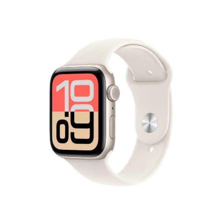 Apple Watch SE 3 GPS + Cellular 44mm Starlight / Midnight Aluminium Case with Starlight / Midnight Sport Band - S/M / M/L