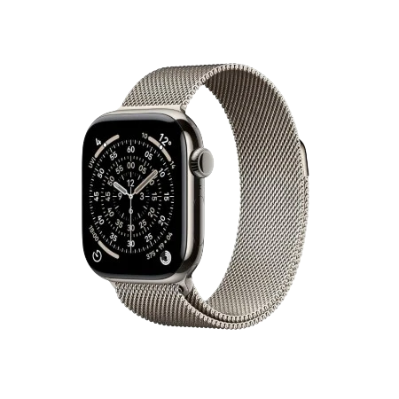 Apple Watch Series 11 GPS + Cellular 42mm Natural / Slate / Gold Titanium Case with Natural / Slate / Gold Milanese Loop