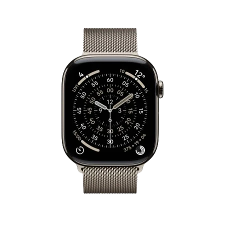 Apple Watch Series 11 GPS + Cellular 46mm Natural Titanium,Natural / Slate Titanium, Slate / Gold Titanium Case with Gold Milanese Loop- S/M & M/L