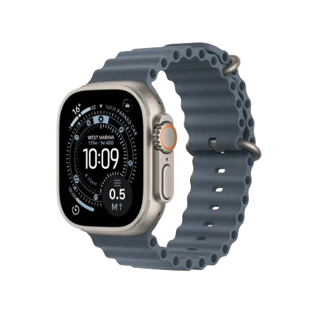 Apple Watch Ultra 3 GPS + Cellular 49mm Natural Titanium Case with Anchor Blue Ocean Band / Light Blue Alpine Loop (S/M/L) / Blue & Bright Blue Trail Loop (S/M, M/L)