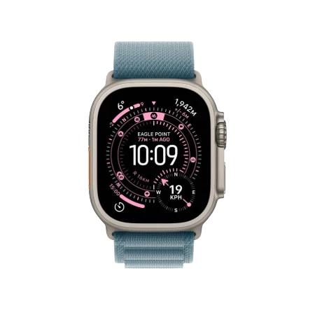 Apple Watch Ultra 3 GPS + Cellular 49mm Natural Titanium Case with Anchor Blue Ocean Band / Light Blue Alpine Loop (S/M/L) / Blue & Bright Blue Trail Loop (S/M, M/L)