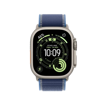 Apple Watch Ultra 3 GPS + Cellular 49mm Natural Titanium Case with Anchor Blue Ocean Band / Light Blue Alpine Loop (S/M/L) / Blue & Bright Blue Trail Loop (S/M, M/L)