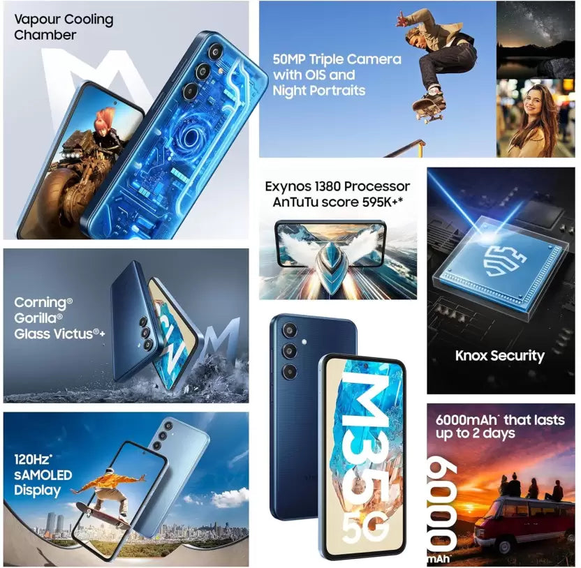 Samsung M35 5G 6GB/128GB Monlight Blue / Darkbreak Blue / Thunder Grey