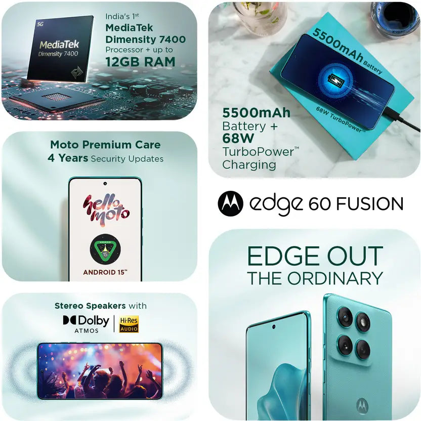 Motorola Moto Edge 60 Fusion 12GB/256GB Slip Tream / Pantone Amazonite