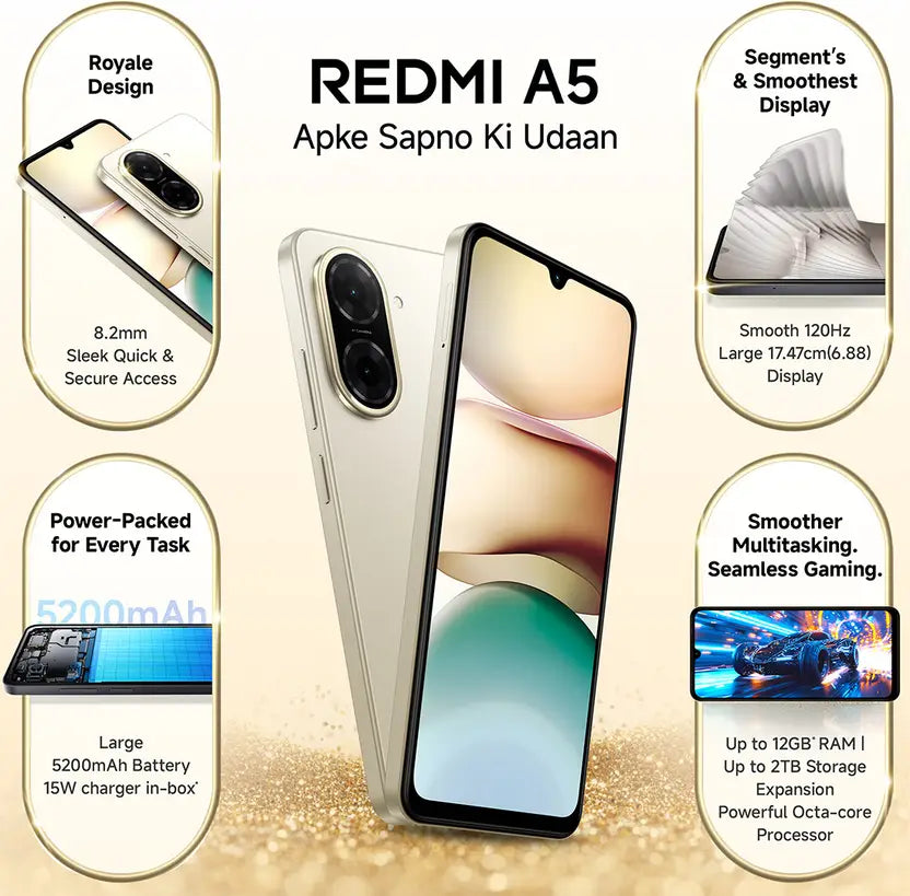Xiaomi Redmi A5 3GB/64GB Jaisalmer Gold / Just Black / Pondicherry Blue