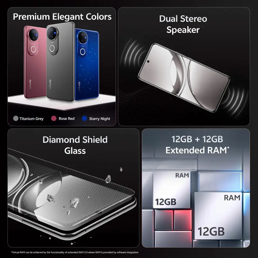 Vivo V50 5G 8GB/128GB Titanium Grey / Rose Red / Starry Night