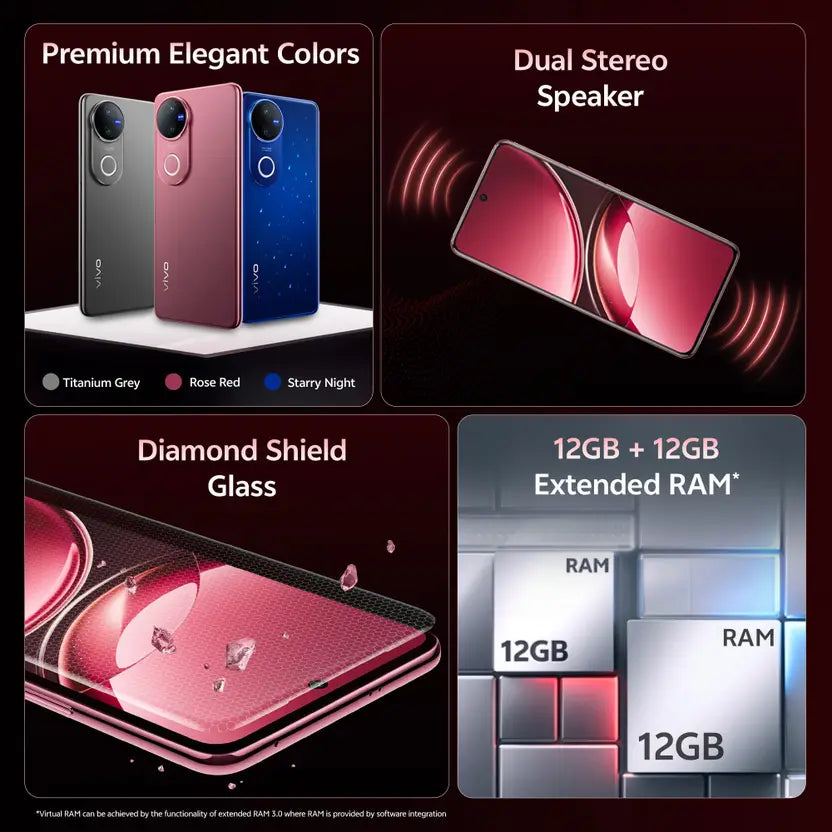 Vivo V50 5G 8GB/256GB Rose Red / Titanium Grey / Starry Night