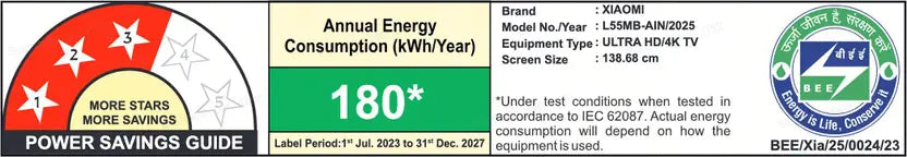 Xiaomi 4K TV X 55 (2025)