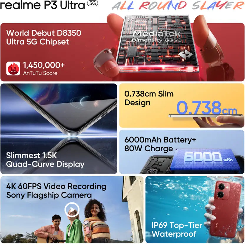 realme P3 Ultra 5G 8GB/256GB Orion Red
