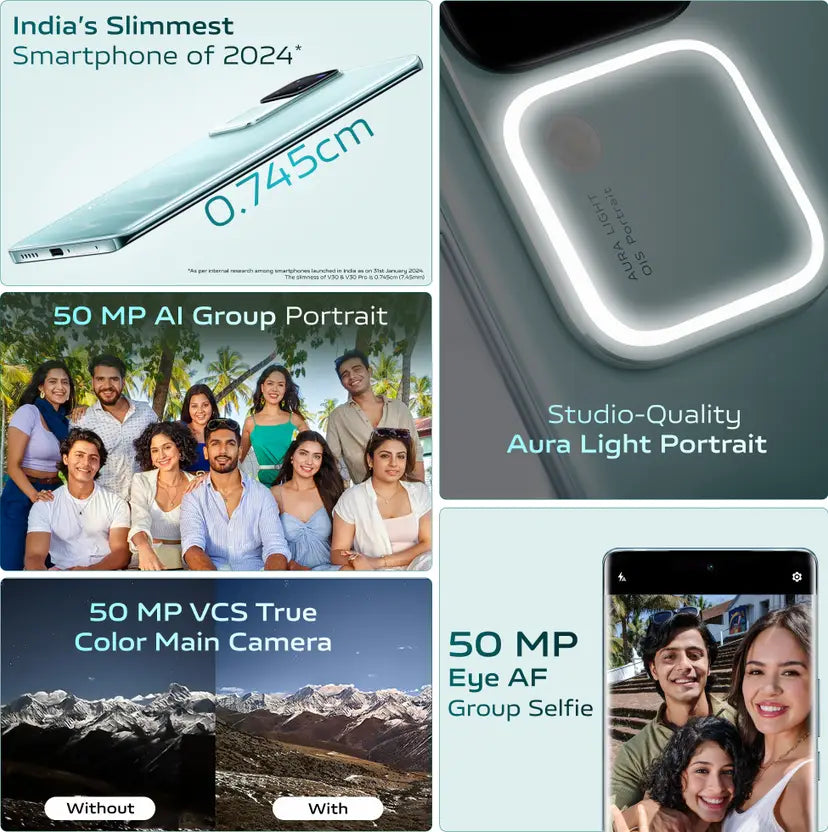 Vivo V30 8GB/128GB Andaman Blue/Peacock Green